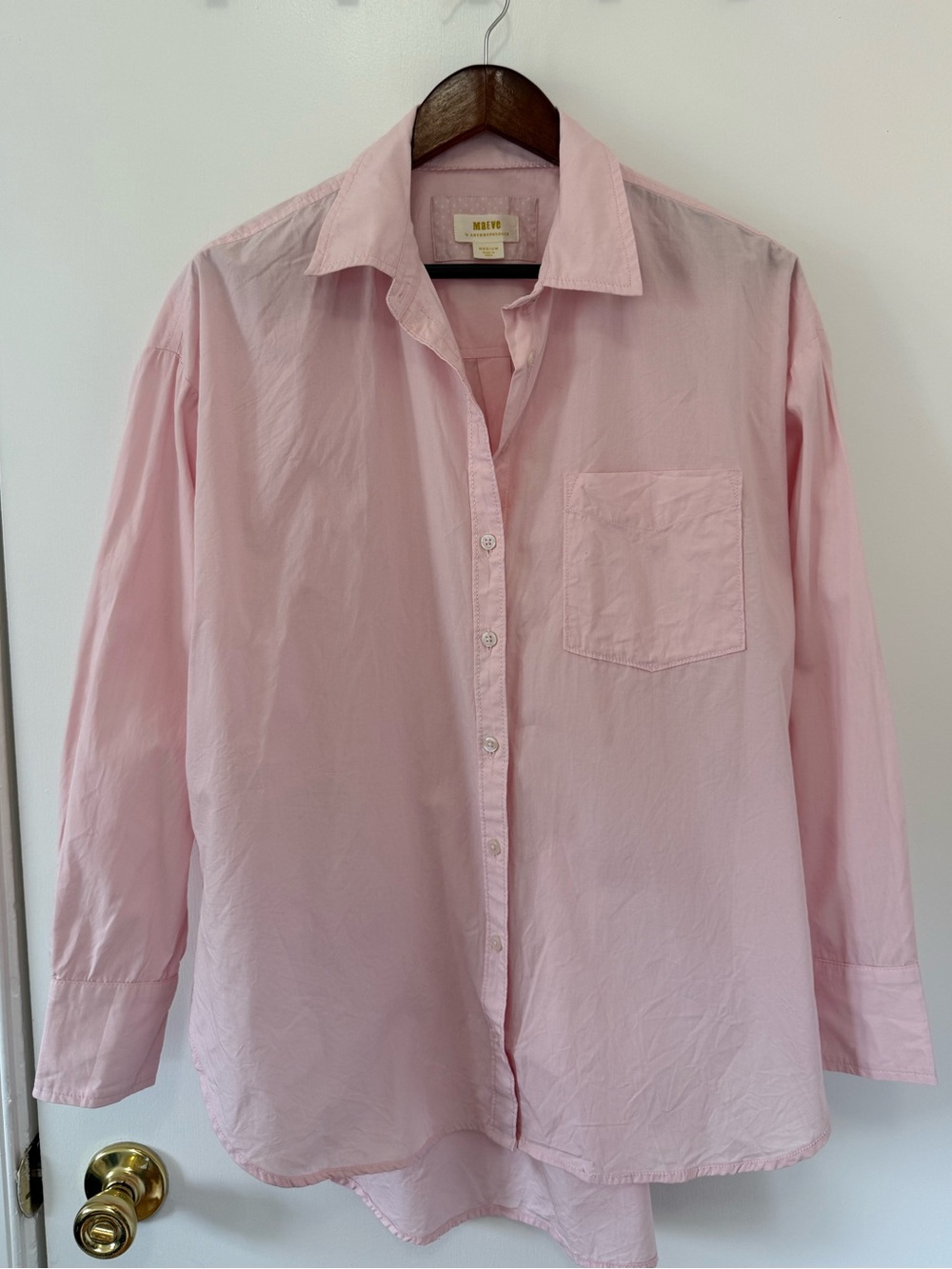 Maeve Light Pink Button Down Blouse | Anthropologie